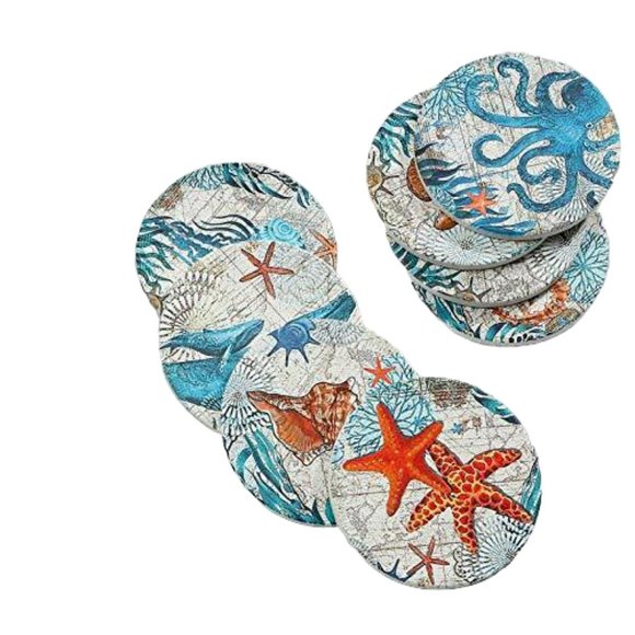 Coaster Other Sea Ocean Life Coasters Set Of 8 Cork Bottoms Poshmark